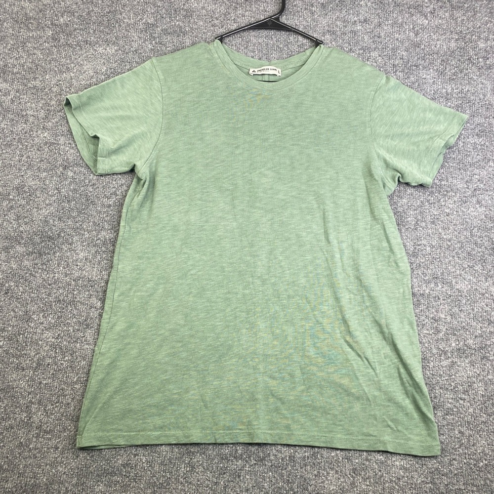 American Giant Womens L Green Supima Cotton Slub Knit T-Shirt Made in USA
